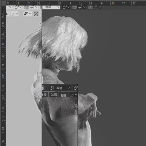 An profile image of a person rendered in the 3d program blender with chinese characters surrounding it.